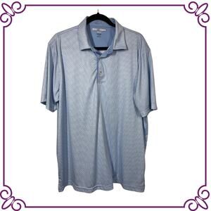 Greg Norman Performance Golf Short Sleeve Shirt Light Blue UPF 50+ XL